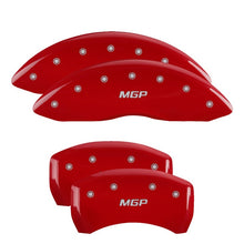 Load image into Gallery viewer, MGP 4 Caliper Covers Engraved Front &amp; Rear MGP Red finish silver ch
