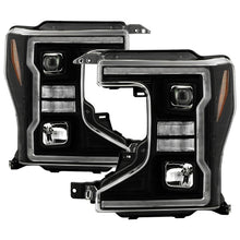 Load image into Gallery viewer, Spyder Signature 20-22 Ford F250/F350 (Halogen) Proj. Headlights - Black (PRO-YD-FS20HALSI-SEQ-BK)
