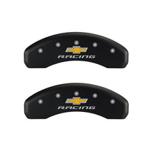 Load image into Gallery viewer, MGP 4 Caliper Covers Engraved Front &amp; Rear Chevy racing Red finish silver ch
