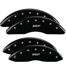 Load image into Gallery viewer, MGP 4 Caliper Covers Engraved Front &amp; Rear MGP Black Finish Silver Char 2016 Buick Regal
