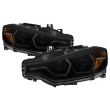 Load image into Gallery viewer, Spyder 12-14 BMW F30 3 Series 4DR Projector Headlights - LED DRL - Blk Smoke PRO-YD-BMWF3012-DRL-BSM
