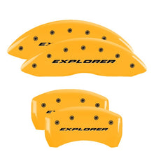 Load image into Gallery viewer, MGP 4 Caliper Covers Engraved Front &amp; Rear No bolts/ST Yellow finish black ch

