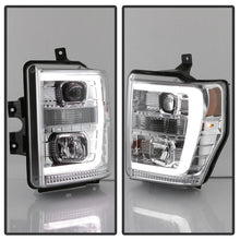 Load image into Gallery viewer, Spyder 08-10 Ford F-250 Super Duty V2 Light Bar DRL Projector Headlights - Chrm (PRO-YD-FS08V2-LB-C)
