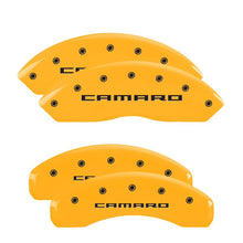 Load image into Gallery viewer, MGP 4 Caliper Covers Engraved Front &amp; Rear MGP Yellow finish black ch
