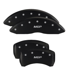 Load image into Gallery viewer, MGP 4 Caliper Covers Engraved Front &amp; Rear With out stripes/Dodge Black finish silver ch
