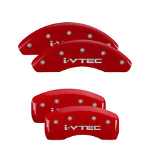 Load image into Gallery viewer, MGP 4 Caliper Covers Engraved Front &amp; Rear i-Vtec Red finish silver ch
