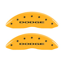 Load image into Gallery viewer, MGP 4 Caliper Covers Engraved Front &amp; Rear With out stripes/Dodge Yellow finish black ch
