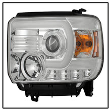 Load image into Gallery viewer, Spyder GMC Sierra 14-16 Projector Headlights Light Bar DRL Chrm PRO-YD-GS14V2-LBDRL-C
