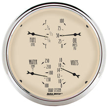 Load image into Gallery viewer, AutoMeter Gauge Quad 5in. 240 Ohm(e) to 33 Ohm(f) Elec Antique Beige
