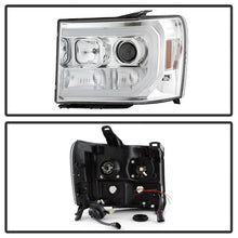 Load image into Gallery viewer, Spyder GMC Sierra 1500/2500/3500 07-13 V2 Projector Headlights - Chrome PRO-YD-GS07V2-LBDRL-C
