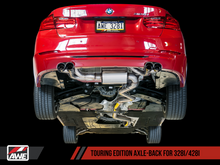 Load image into Gallery viewer, AWE Tuning BMW F3X N20/N26 328i/428i Touring Edition Exhaust Quad Outlet - 80mm Diamond Black Tips
