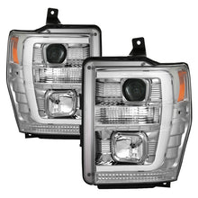 Load image into Gallery viewer, Spyder 08-10 Ford F-250 Super Duty V2 Light Bar DRL Projector Headlights - Chrm (PRO-YD-FS08V2-LB-C)
