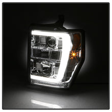 Load image into Gallery viewer, Spyder 08-10 Ford F-250 Super Duty V2 Light Bar DRL Projector Headlights - Chrm (PRO-YD-FS08V2-LB-C)
