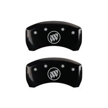 Load image into Gallery viewer, MGP 4 Caliper Covers Engraved Front Buick Rear Black Finish Silver Char 2016 Buick Regal
