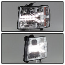 Load image into Gallery viewer, Spyder Chevy Silverado 1500 07-13 V2 Projector Headlights - LED DRL - Chrome PRO-YD-CS07V2-DRL-C
