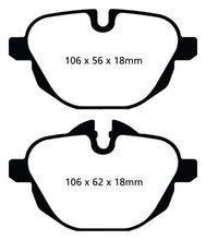 Load image into Gallery viewer, EBC 11+ BMW X3 2.0 Turbo (F25) Greenstuff Rear Brake Pads
