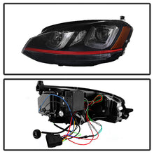 Load image into Gallery viewer, Spyder Volkswagen Golf VII 14-16 Projector Headlights DRL LED Red Stripe Blk PRO-YD-VG15-RED-DRL-BK
