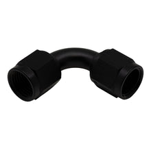 Load image into Gallery viewer, DeatschWerks 6AN Flare Female Swivel 90-Degree to 6AN Flare Female Swivel - Anodized Matte Black
