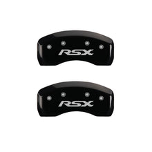 Load image into Gallery viewer, MGP 4 Caliper Covers Engraved Front Acura Engraved Rear RSX Black finish silver ch
