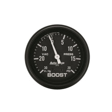 Load image into Gallery viewer, Autometer Black 2-5/8in 30 In Hg-Vac / 20 PSI Mechanical Vacuum/Boost Gauge
