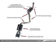 Load image into Gallery viewer, AWE Tuning Audi B8 A4 Touring Edition Exhaust - Single Side Polished Silver Tips
