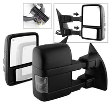 Load image into Gallery viewer, xTune Ford SuperDuty 08-15 Extendable Heated Mirrors w/ LED Signal Smoke MIR-FDSD08S-PW-SM-SET

