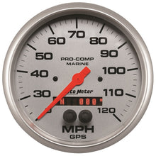 Load image into Gallery viewer, Autometer Marine Silver Ultra-Lite 5in 120mph GPS Speedometer
