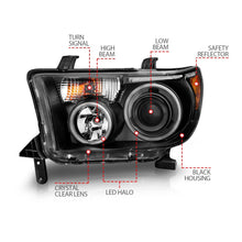 Load image into Gallery viewer, ANZO 2007-2013 Toyota Tundra Projector Headlights w/ Halo Black (CCFL)
