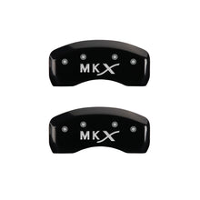 Load image into Gallery viewer, MGP 4 Caliper Covers Engraved Front Lincoln Engraved Rear MKX Black finish silver ch
