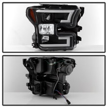 Load image into Gallery viewer, Spyder Ford F150 2015-2017 Projector Headlights - Light Bar DRL LED - Black PRO-YD-FF15015-LBDRL-BK
