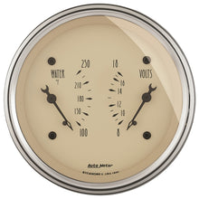 Load image into Gallery viewer, AutoMeter Gauge Dual Wtmp &amp; Volt 3-3/8in. 250 Deg. F &amp; 18V Elec Antq Beige
