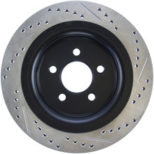 Load image into Gallery viewer, StopTech Slotted &amp; Drilled Sport Brake Rotor - 2015 Ford Mustang GT - Rear Right
