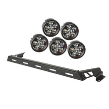 Load image into Gallery viewer, Rugged Ridge 07-18 Jeep Wrangler JK Black 5 Round LED Hood Mounted Light Bar Kit
