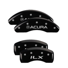 Load image into Gallery viewer, MGP 4 Caliper Covers Engraved Front Acura Rear ILX Black Finish Silver Char 2017 Acura ILX
