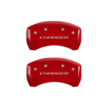 Load image into Gallery viewer, MGP 4 Caliper Covers Engraved Front &amp; Rear Block/Charger Yellow finish black ch
