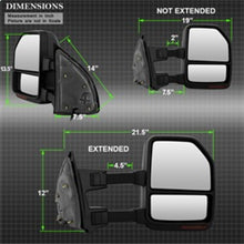 Load image into Gallery viewer, xTune 99-07 Ford Super Duty LED Telescoping Manual Mirrors - Smk (Pair) (MIR-FDSD99S-G4-MA-RSM-SET)
