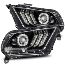 Load image into Gallery viewer, AlphaRex 10-12 Ford Mustang PRO-Series Projector Headlights Plank Style Jet Black w/Top/Bottom DRL
