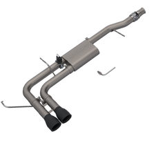 Load image into Gallery viewer, QTP 14-18 Chevy Silverado 1500 4.8L/5.3L EC/CC SB 304SS Screamer Cat-Back Side Exit w/4.5in Blk Tips
