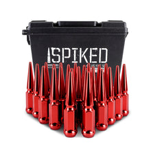 Load image into Gallery viewer, Mishimoto Mishimoto Steel Spiked Lug Nuts M12 x 1.5 24pc Set Red
