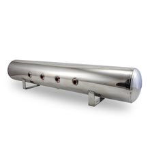 Load image into Gallery viewer, Air Lift 5 Gal Alum Air Tank - (4) 3/8in Face Ports &amp; 1/4in Drain Port - 36in L X 6in D - Polished
