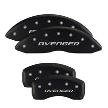 Load image into Gallery viewer, MGP 4 Caliper Covers Engraved Front &amp; Rear With out stripes/Dodge Black finish silver ch
