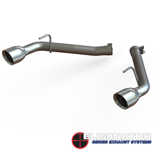 Load image into Gallery viewer, QTP 14-15 Chevrolet Camaro SS 6.2L 304SS Eliminator Muffler Delete Axle Back Exhaust w/4.5in Tips
