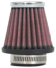 Load image into Gallery viewer, K&amp;N Universal Round Tapered Chrome Filter 1.563in Flange ID x 3in Base OD x 2in Top OD x 3in H

