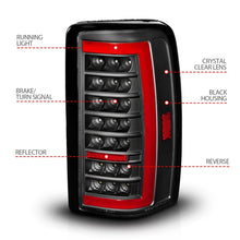 Load image into Gallery viewer, ANZO 00-06 Chevrolet Tahoe / GMC Yukon Full LED Taillights w/ Lightbar Black Housing/Clear Lens
