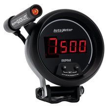 Load image into Gallery viewer, Autometer Quick-Lite Digital 10K RPM Pedestal Mount 3 3/4in Tachometer Black Dial w/ Red LED
