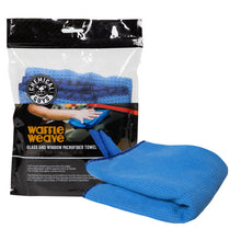 Load image into Gallery viewer, Chemical Guys Waffle Weave Glass &amp; Window Microfiber Towel - 24in x 16in - Blue

