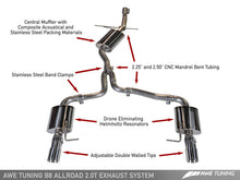 Load image into Gallery viewer, AWE Tuning Audi B8.5 All Road Touring Edition Exhaust - Dual Outlet Polished Silver Tips

