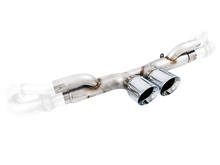 Load image into Gallery viewer, AWE Tuning Porsche 991 GT3 / RS Center Muffler Delete - Chrome Silver Tips
