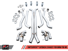 Load image into Gallery viewer, AWE Tuning 18-19 BMW M5 (F90) 4.4T AWD SwitchPath Cat-back Exhaust - Chrome Silver Tips
