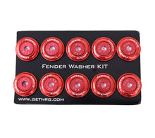 Load image into Gallery viewer, NRG Fender Washer Kit w/Color Matched M6 Bolt Rivets For Plastic (Red) - Set of 10
